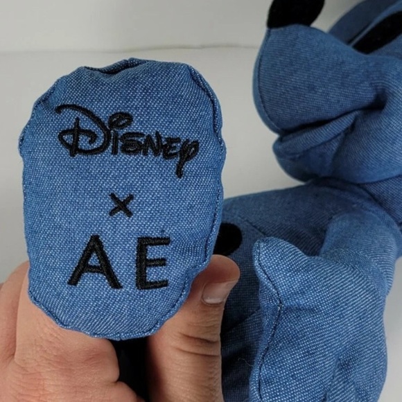 NWT Disney X AEO American Eagle Exclusive Denim Mickey Mouse Plush Collab 12in - Picture 4 of 5
